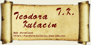 Teodora Kulačin vizit kartica